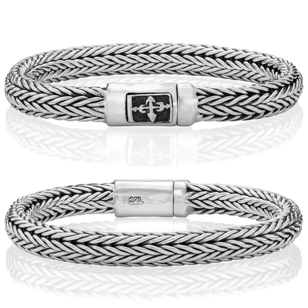 Silver bracelet with cross