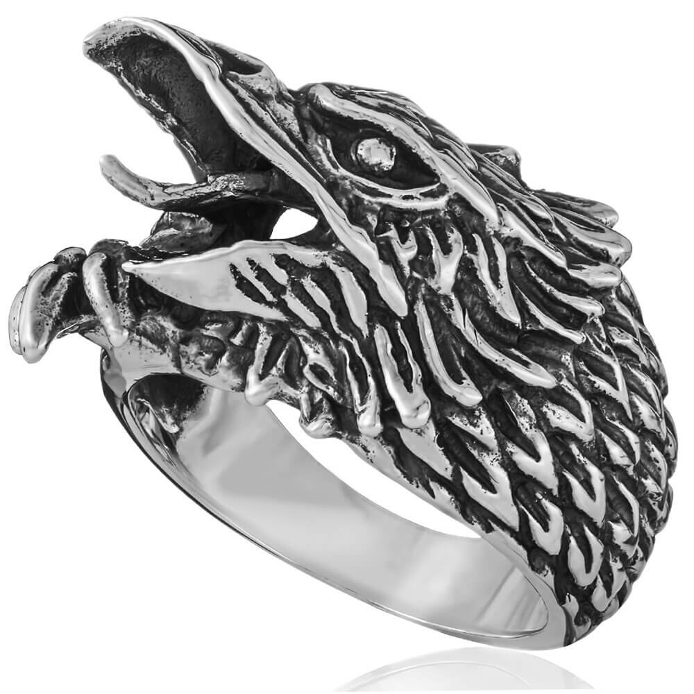 Silver eagle ring