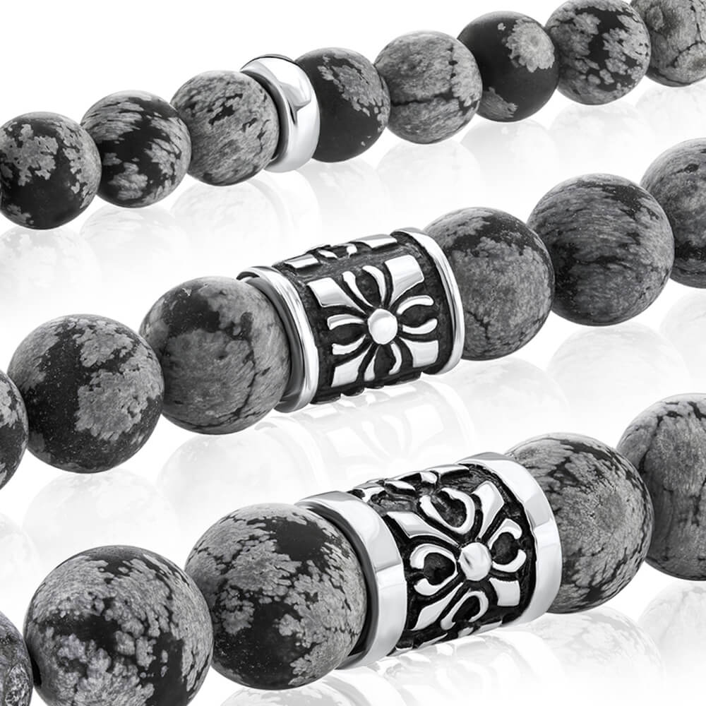 Snowflake Obsidian bracelet