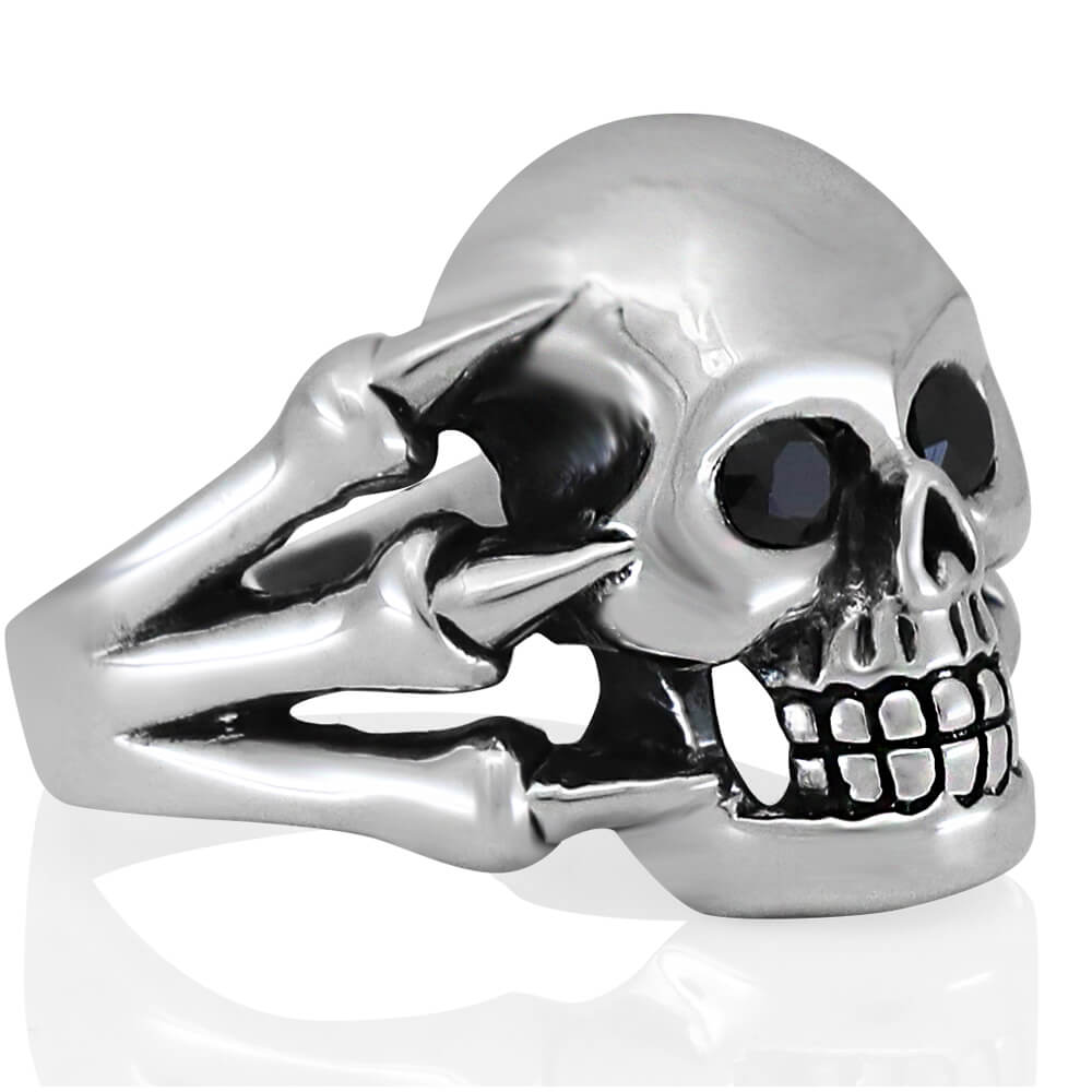 skull silver ring
