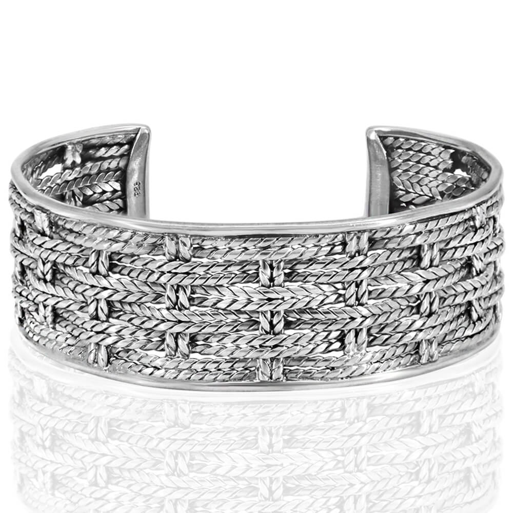 Wide silver cuff