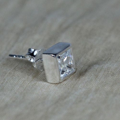 square earrings silver high quality jewelry fashion for mother girlfriend grandmother elegant