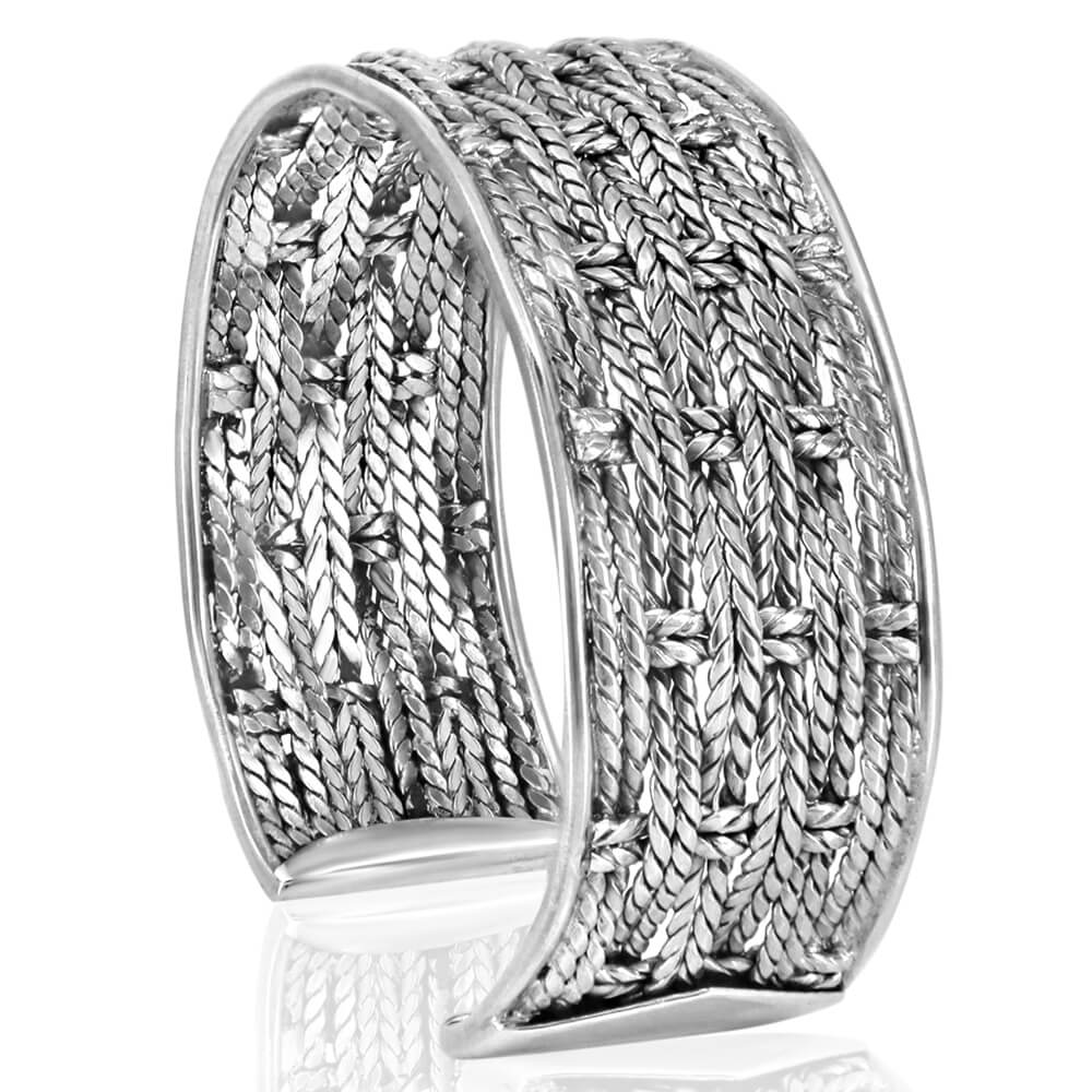 Wide silver cuff