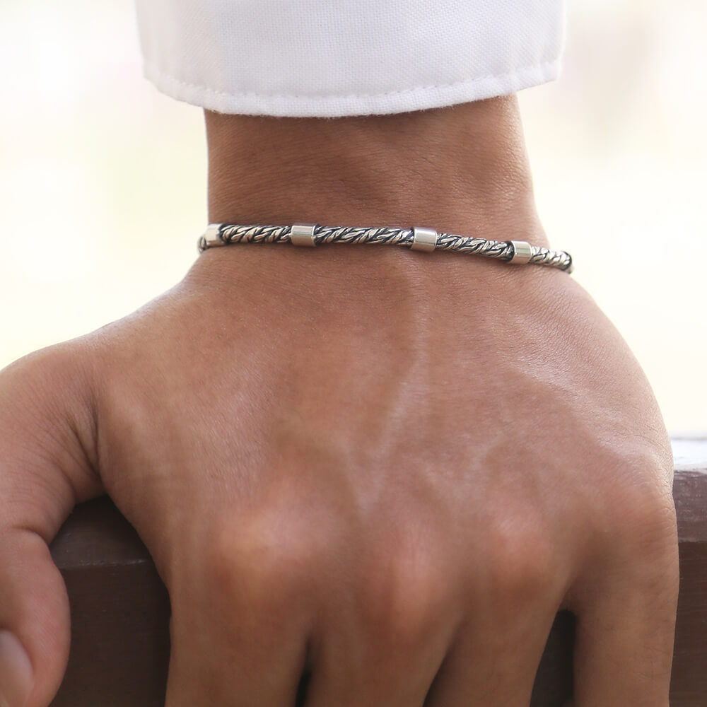 men silver bracelet