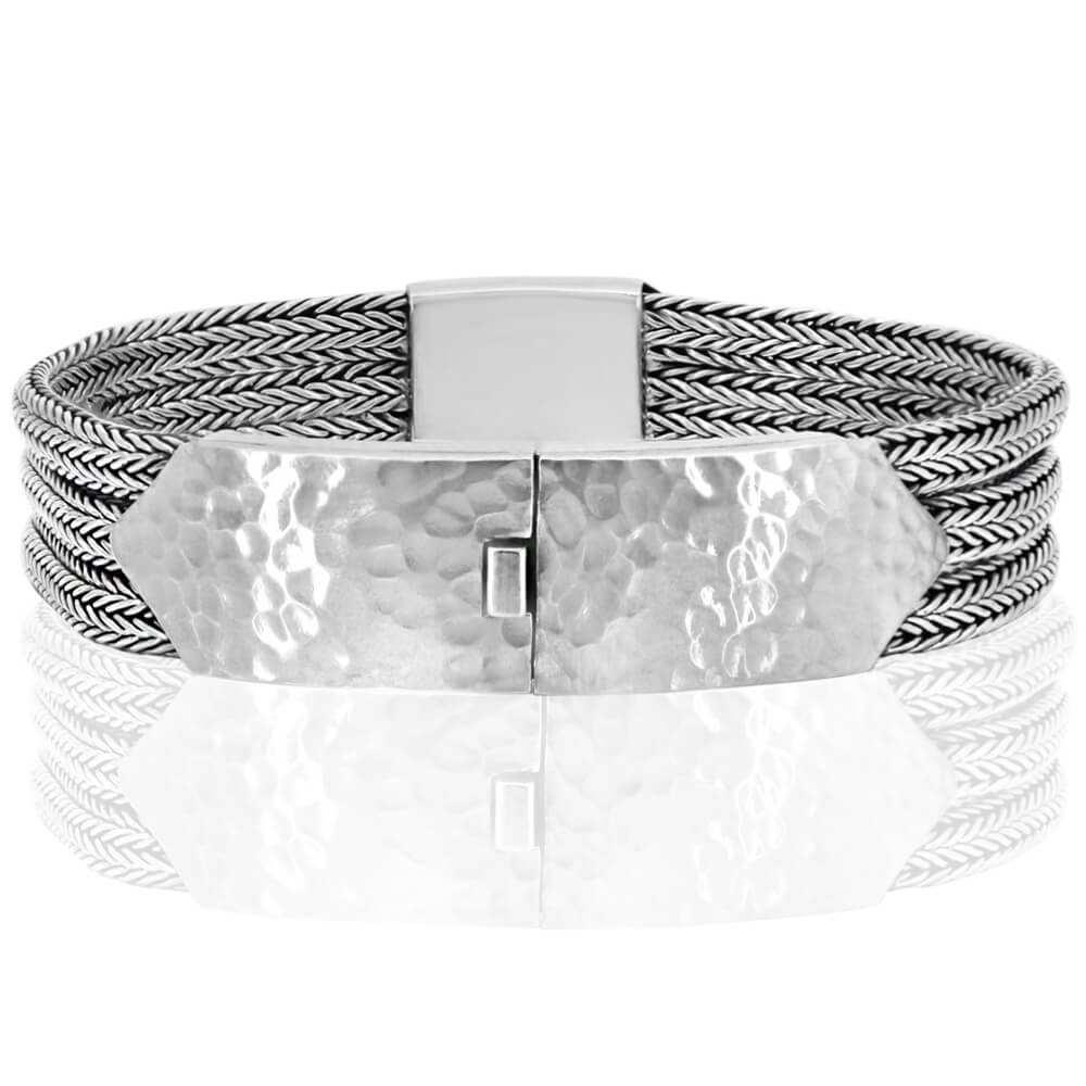 Silver braided bracelet