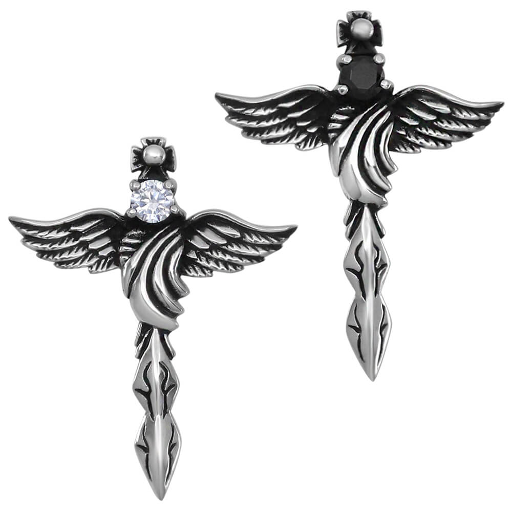 Angel wings cross pendant