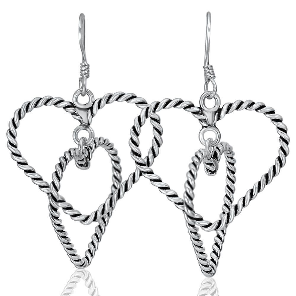 silver heart earrings