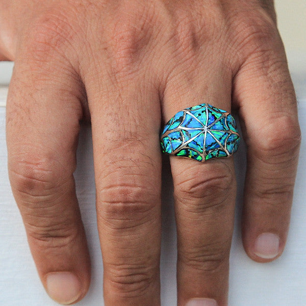 blue opal ring