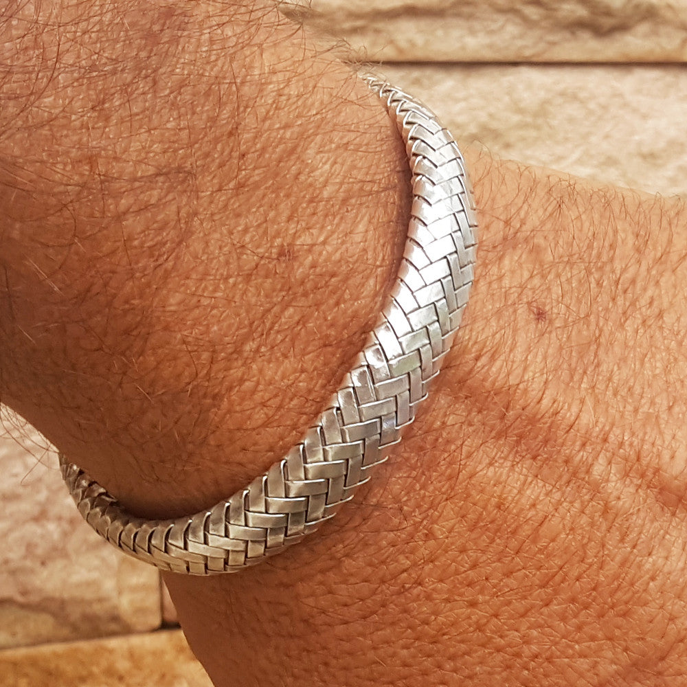 braided silver bracelet