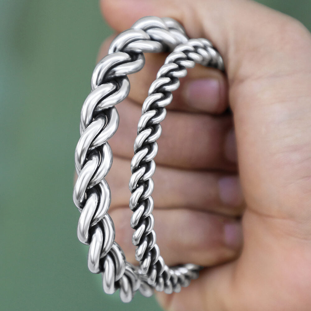 Men silver cuff bracelet