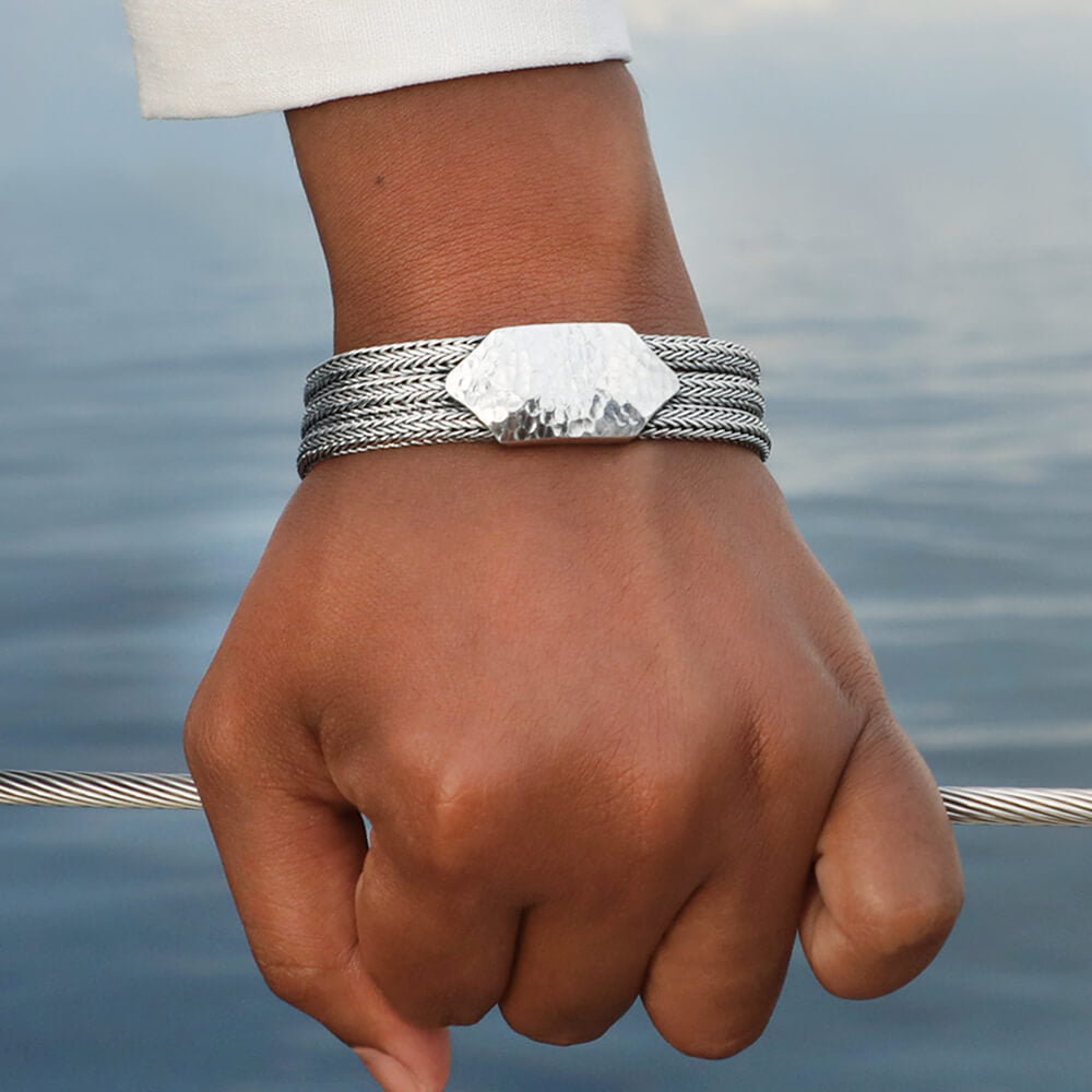 Silver braided bracelet