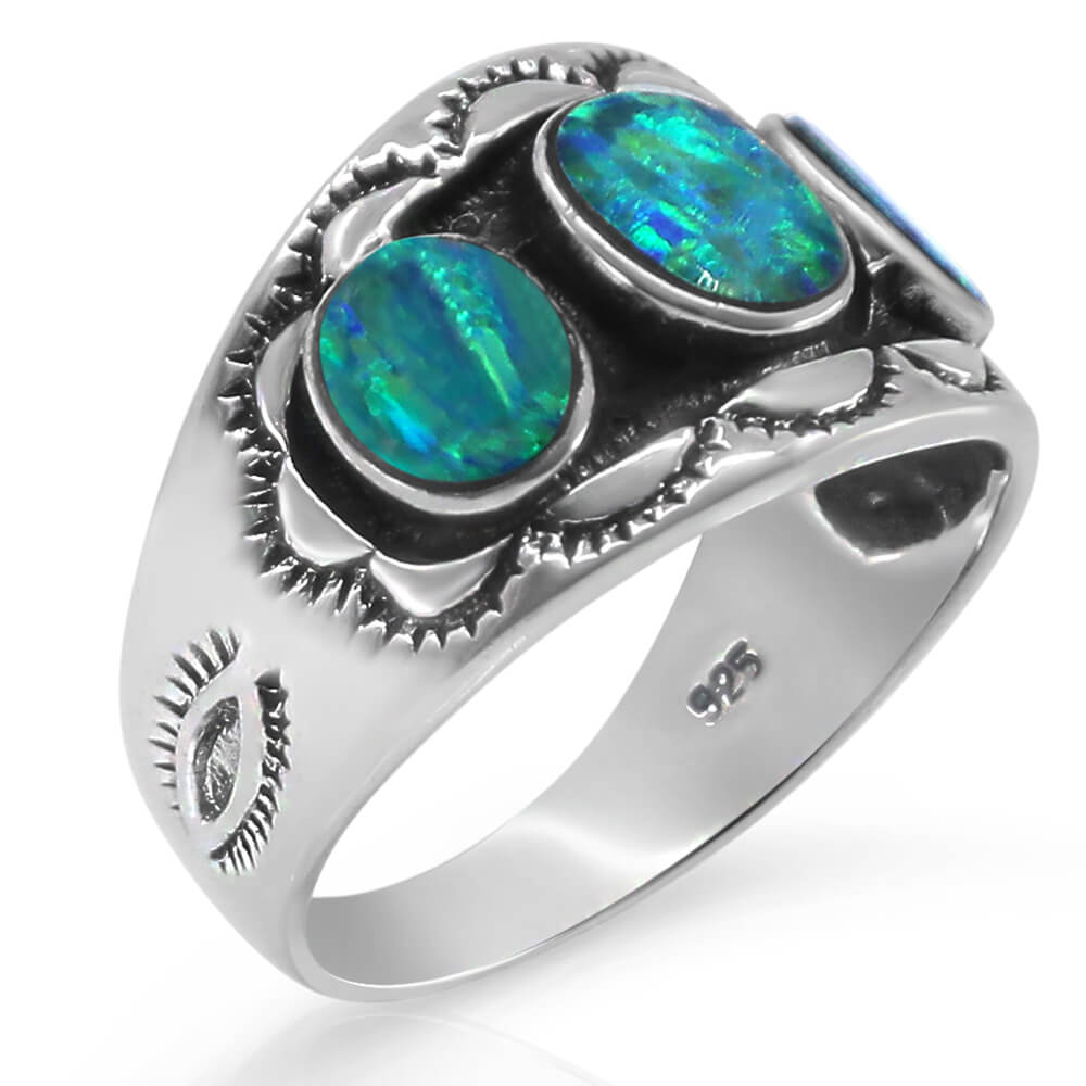 blue opal ring