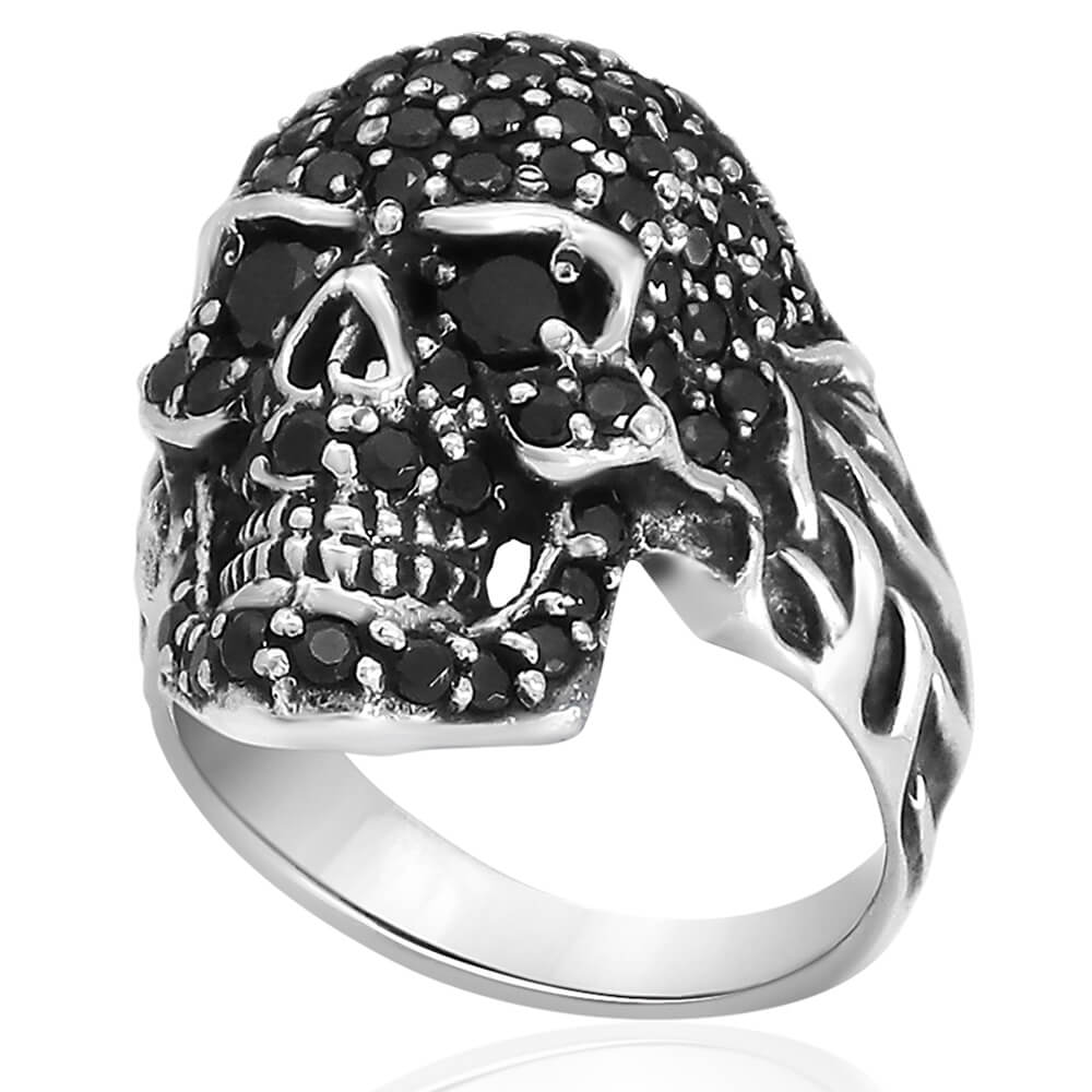 black skull ring