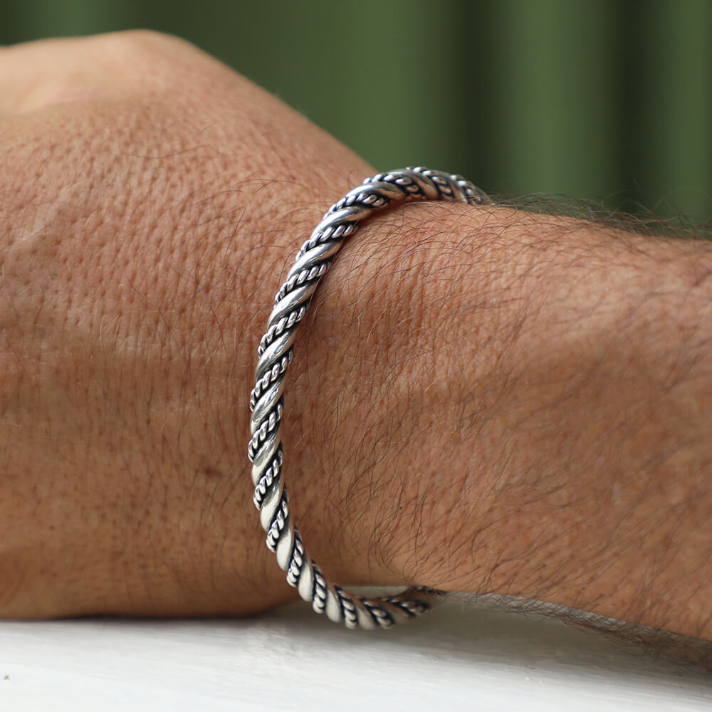 Men's silver cuff bracelets