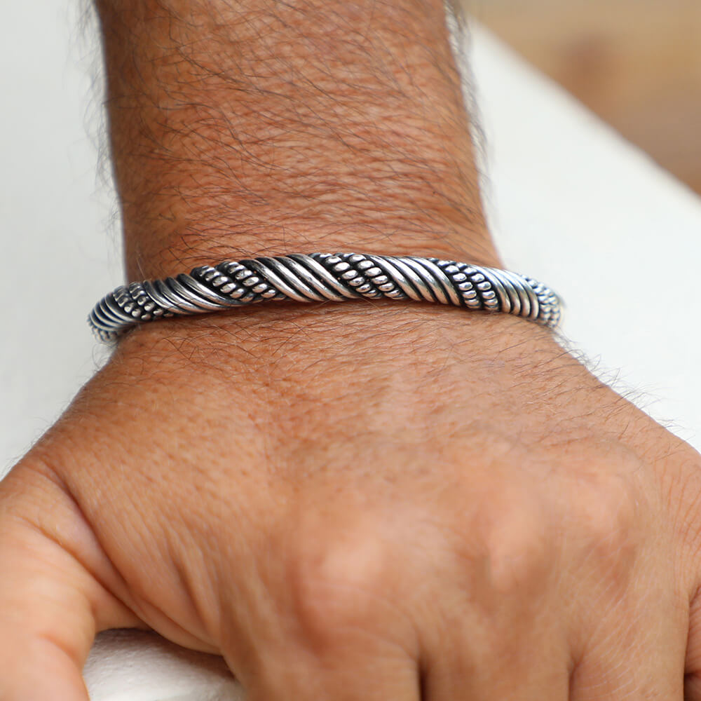 Men's silver cuff bracelets