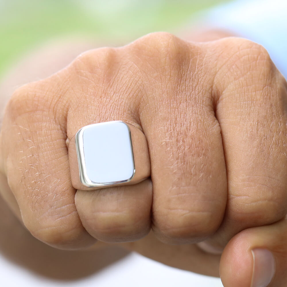 silver signet ring mens
