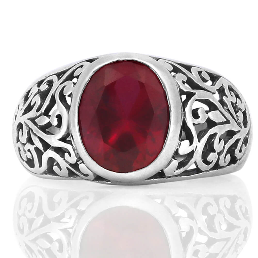 red stone ring