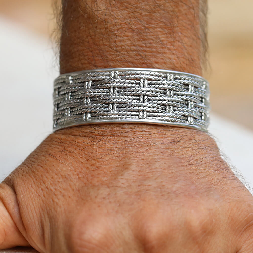 Wide silver cuff