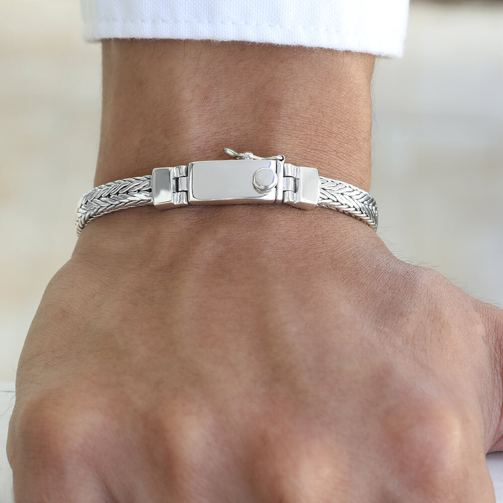 sterling silver mens bracelet