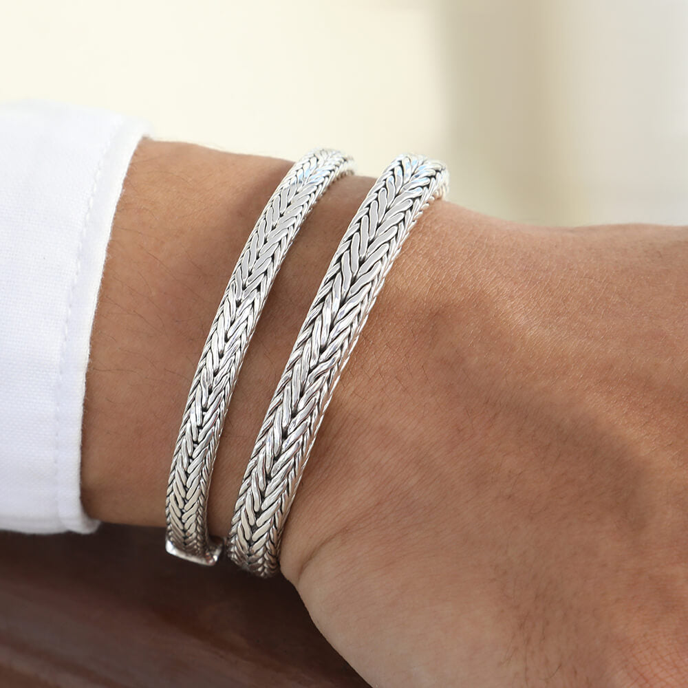 sterling silver mens bracelet