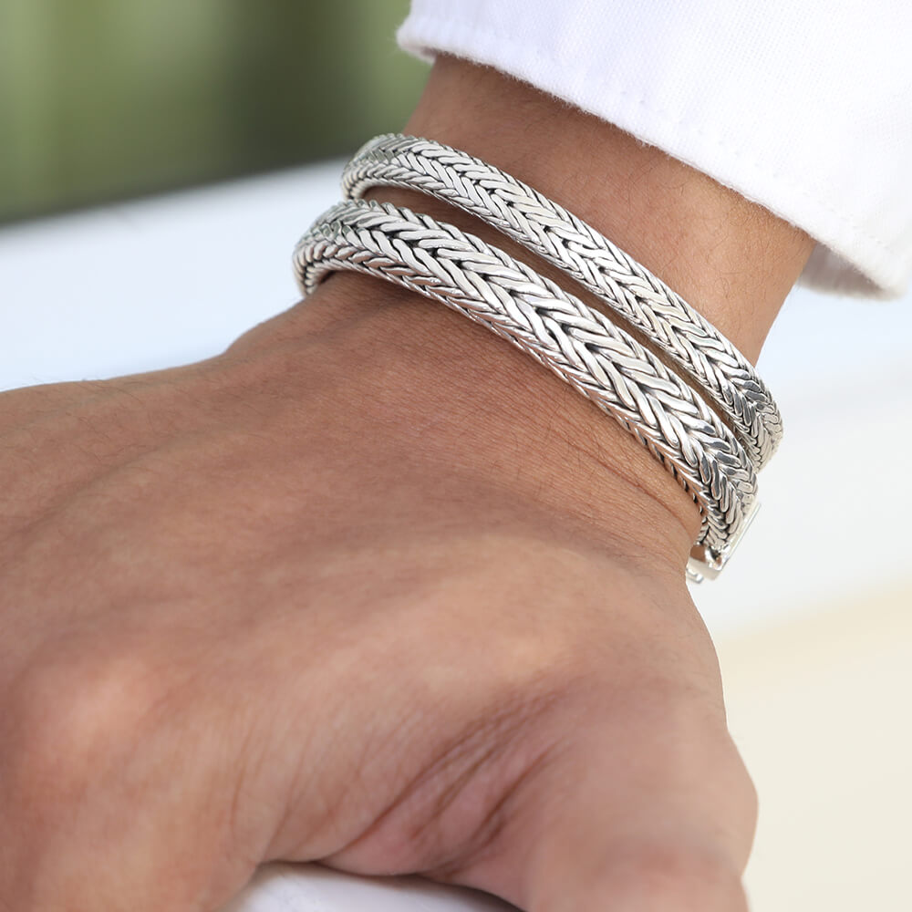 sterling silver mens bracelet