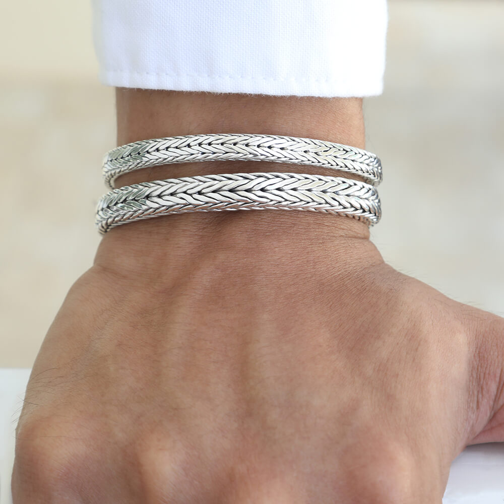 sterling silver mens bracelet