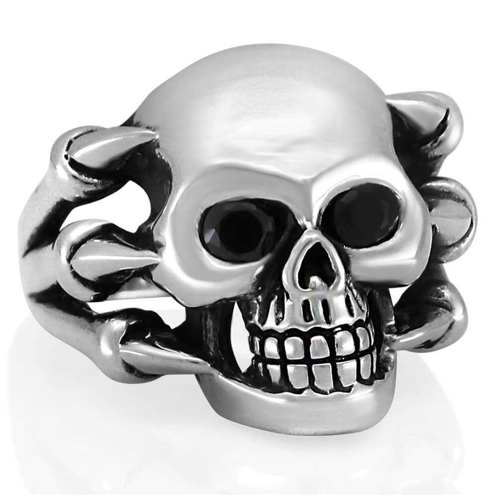 skull silver ring