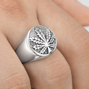 Cannabis leaf ring