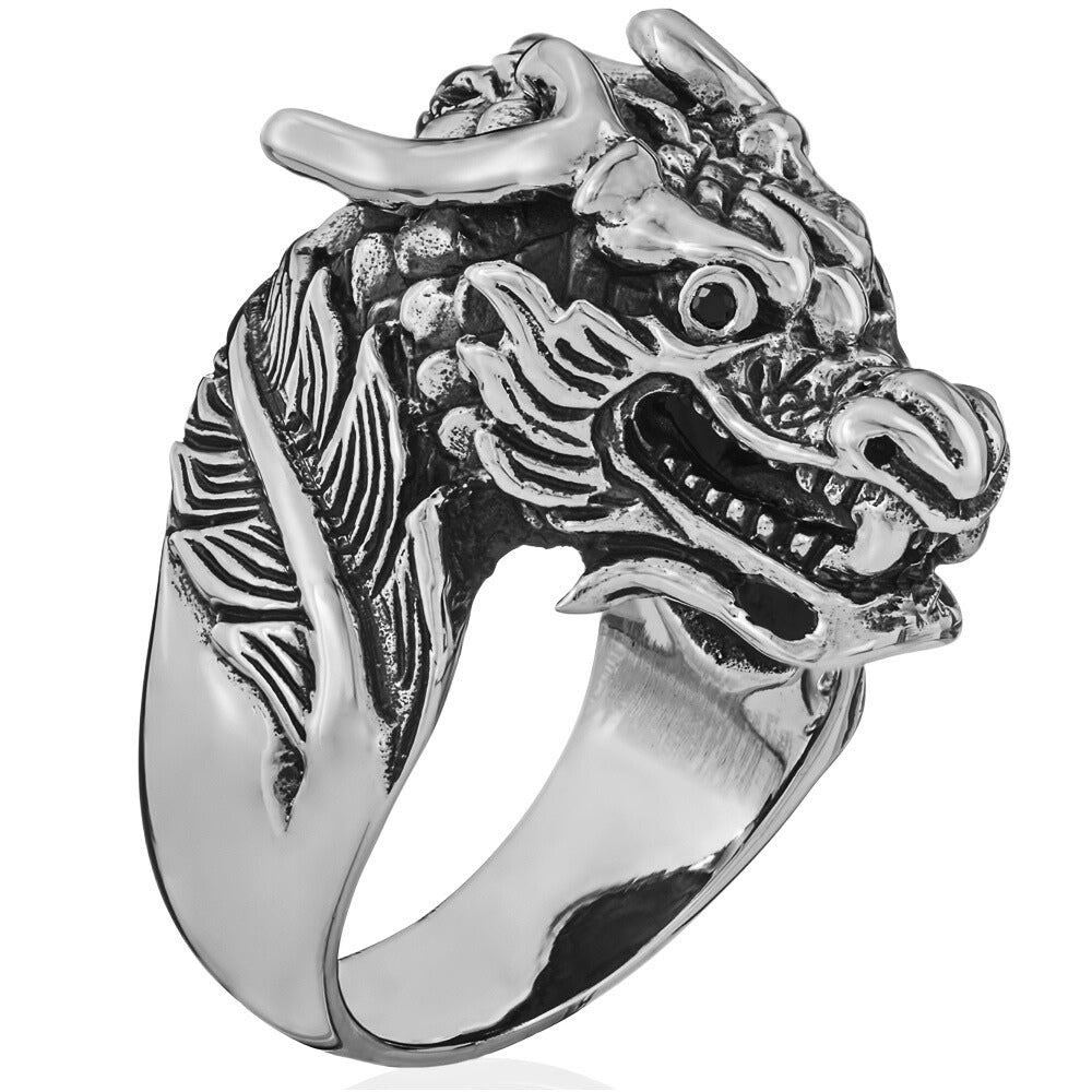 Silver dragon ring