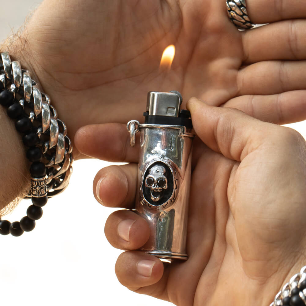 Silver lighter case
