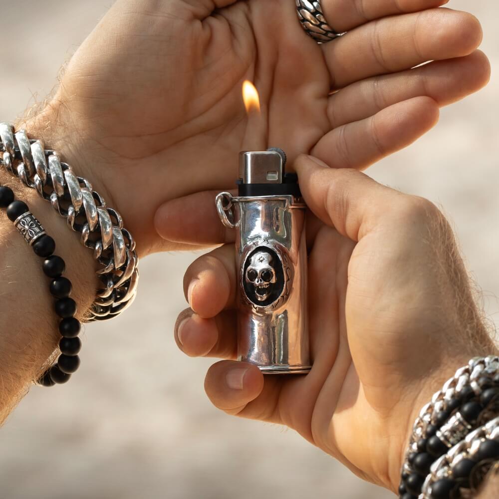 Silver lighter case