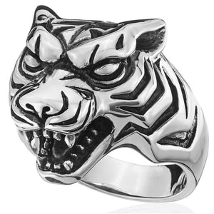 Silver tiger ring