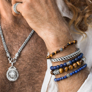 Lapis Lazuli Tiger Eye Bracelet