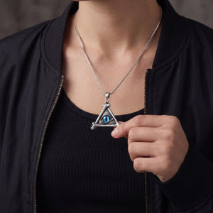 All seeing eye blue 925 pendant  silver