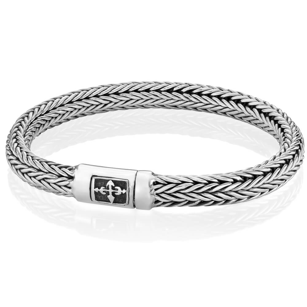 Silver bracelet with cross