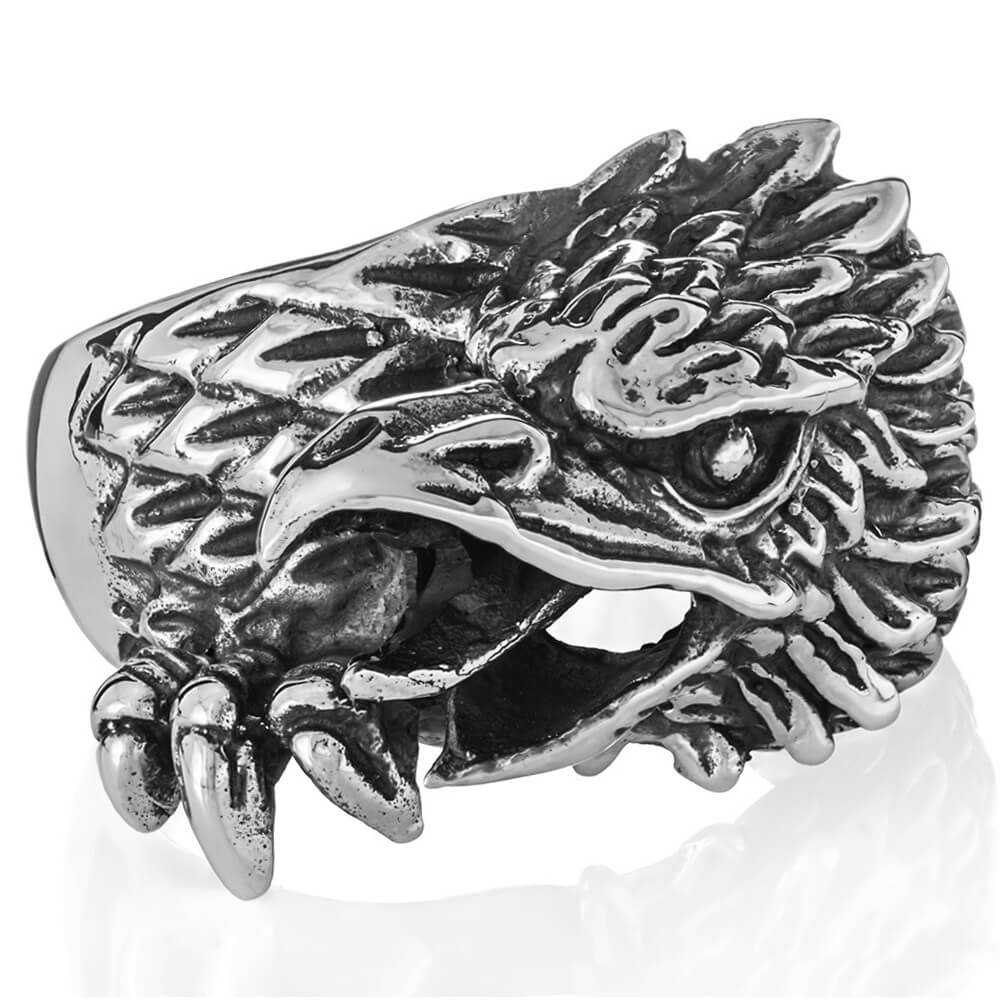 Silver eagle ring