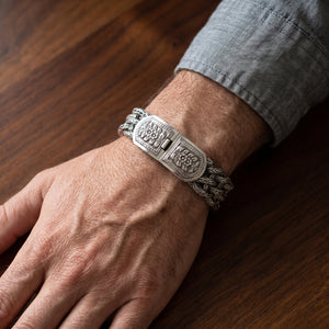 Sterling solid silver 925  braided bracelet 