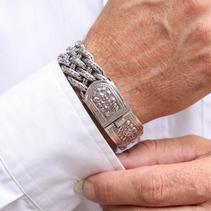 Sterling silver 925  braided bracelet 17mm