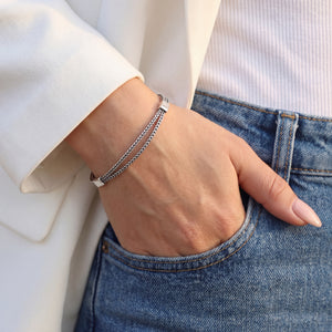 Italian silver thin bracelet