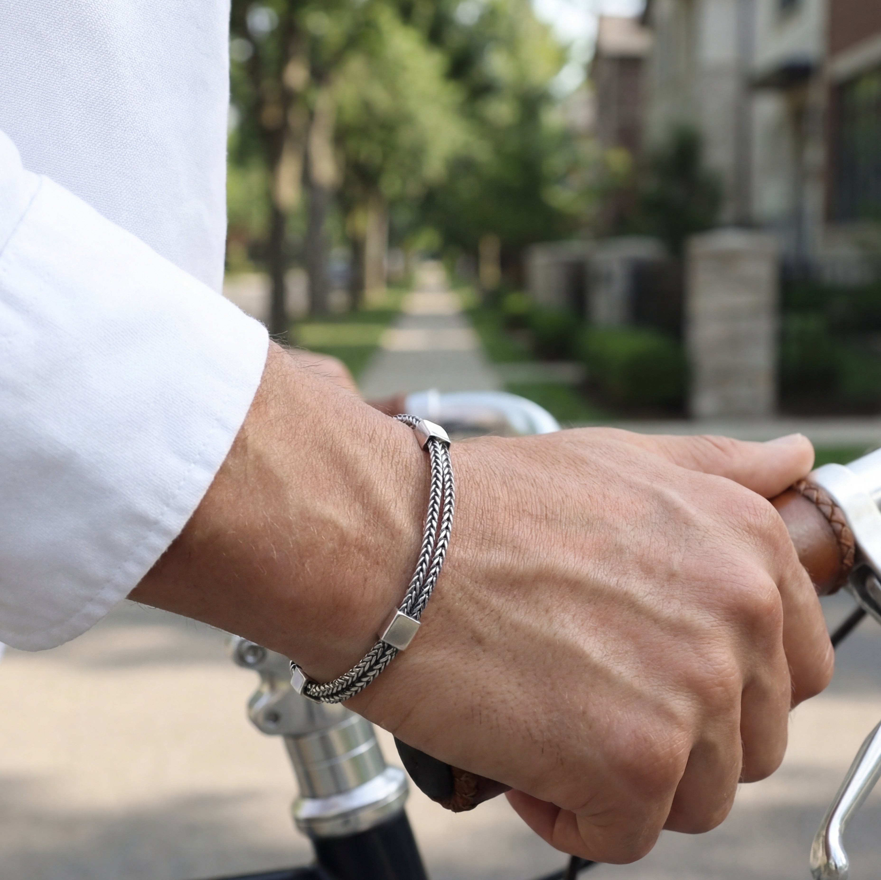 men silver bracelet