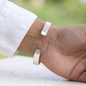 silver 925 cuff bracelet plain 