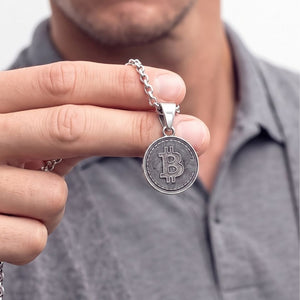 Bitcoin pendant silver 925 jewelry