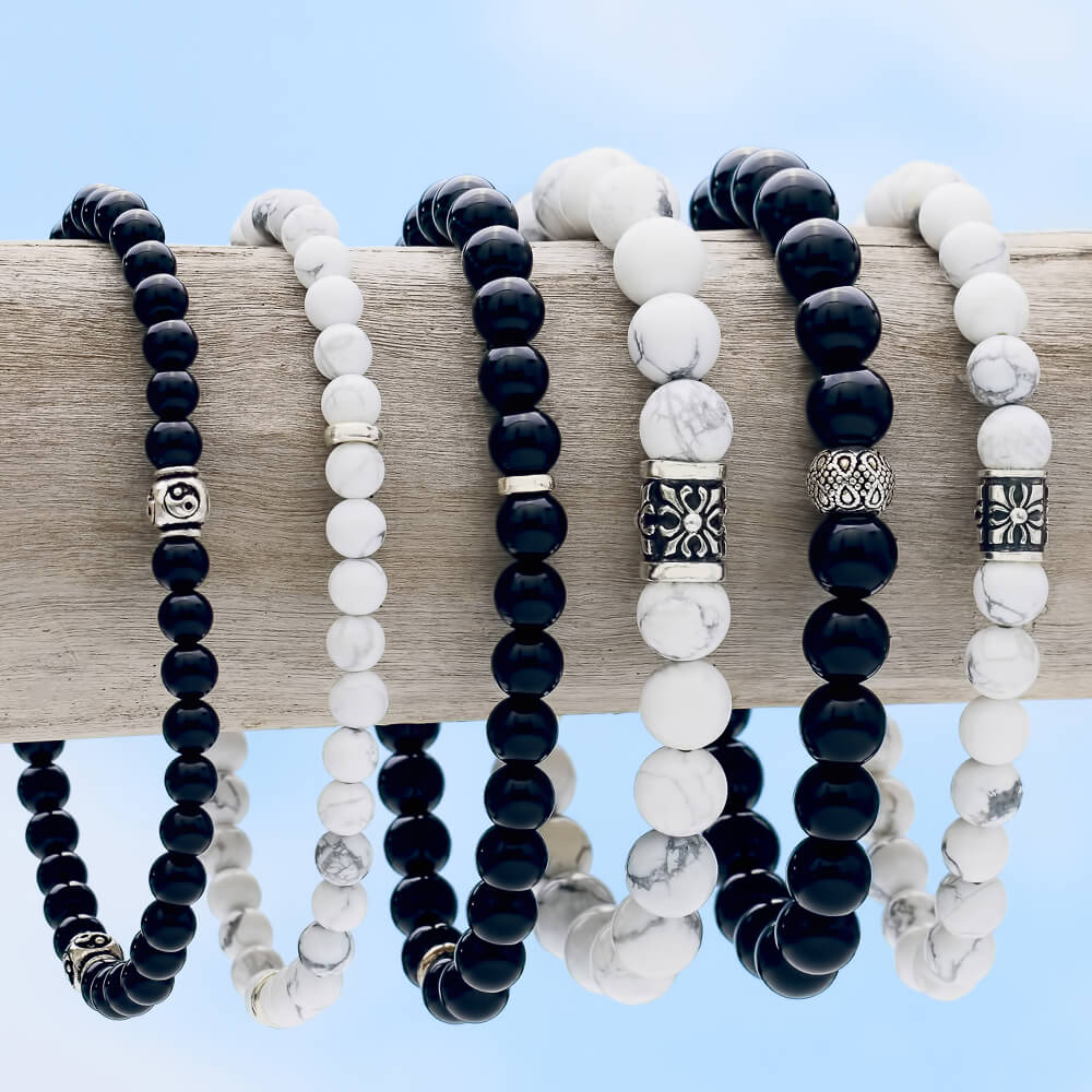 black white bracelets