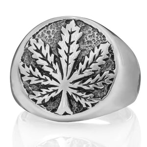 Cannabis leaf ring
