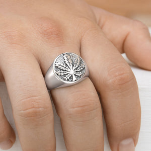 Cannabis leaf ring