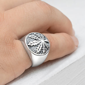 Cannabis leaf ring