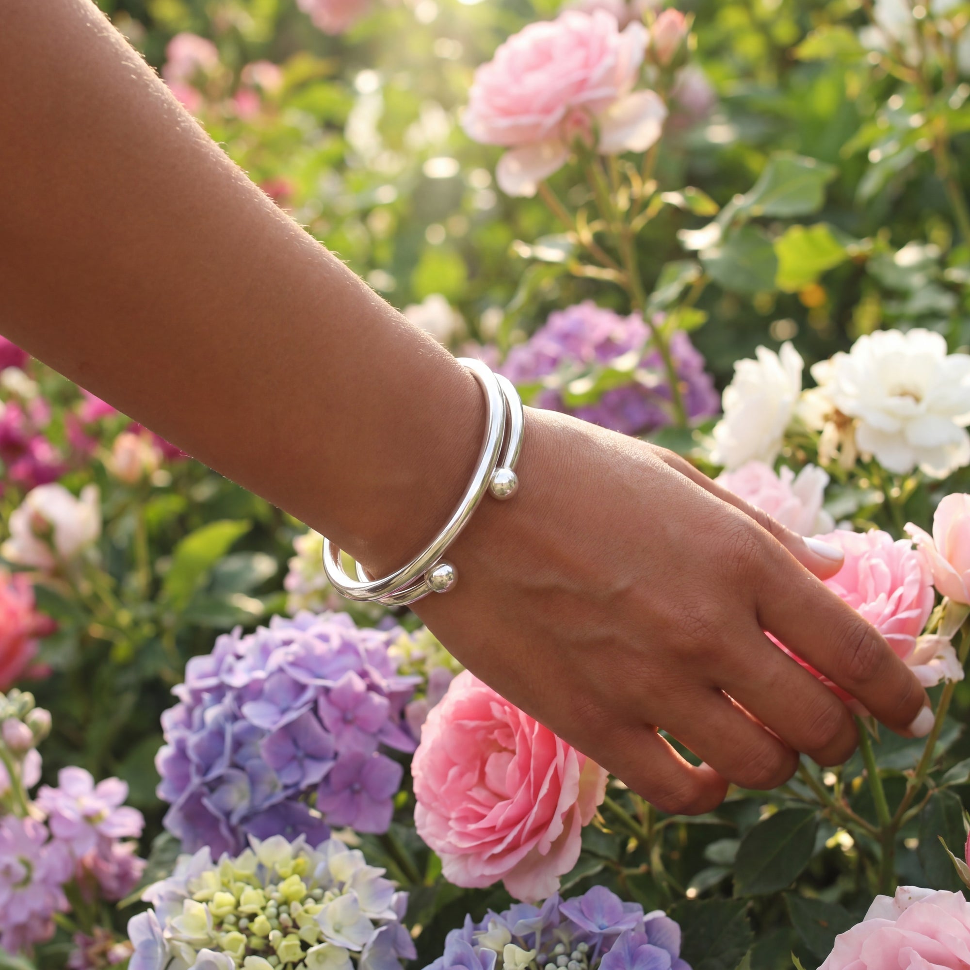 Silver bangles for men women
