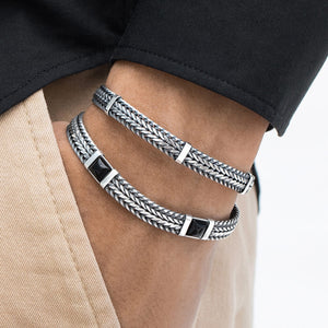 Mens black onyx bracelet