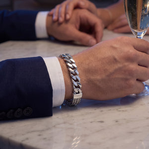 Silver links bracelet italy 925