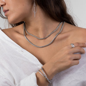 Italian Silver Bracelet & Necklace for Women. VY Jewelry
